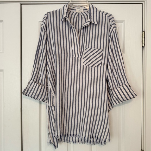 Umgee Tops - Umgee Blue Striped Tunic Top M